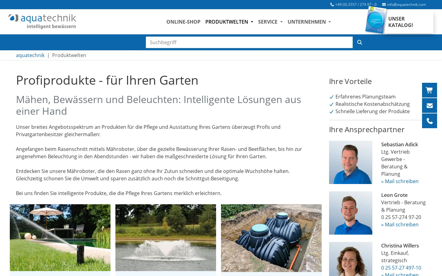 Produktwelten von aquatechnik