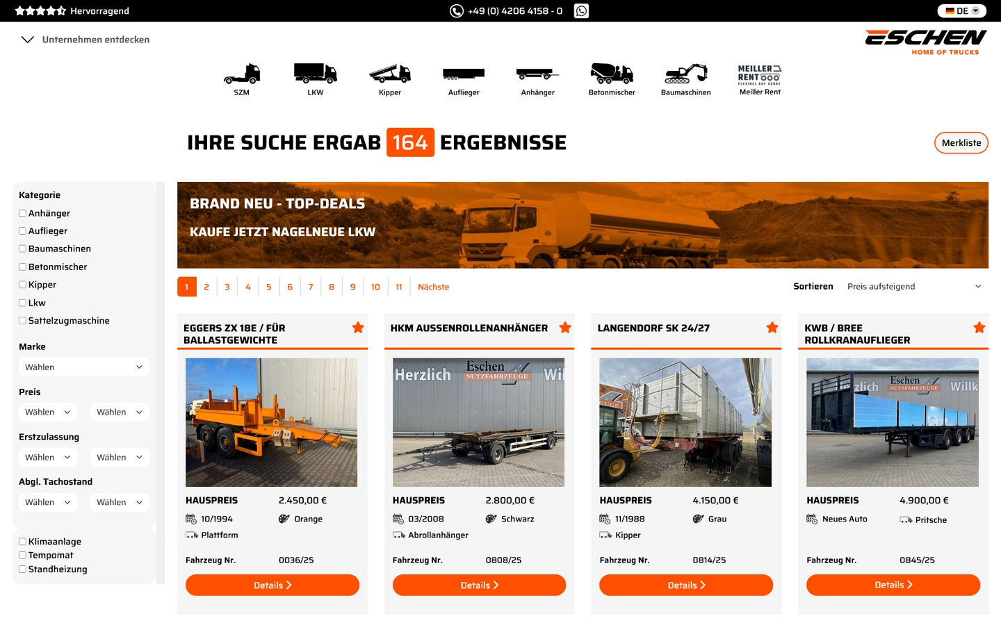 Fahrzeugsuche auf eschen-nutzfahrzeuge.de — der Bestand kommt aus etruck