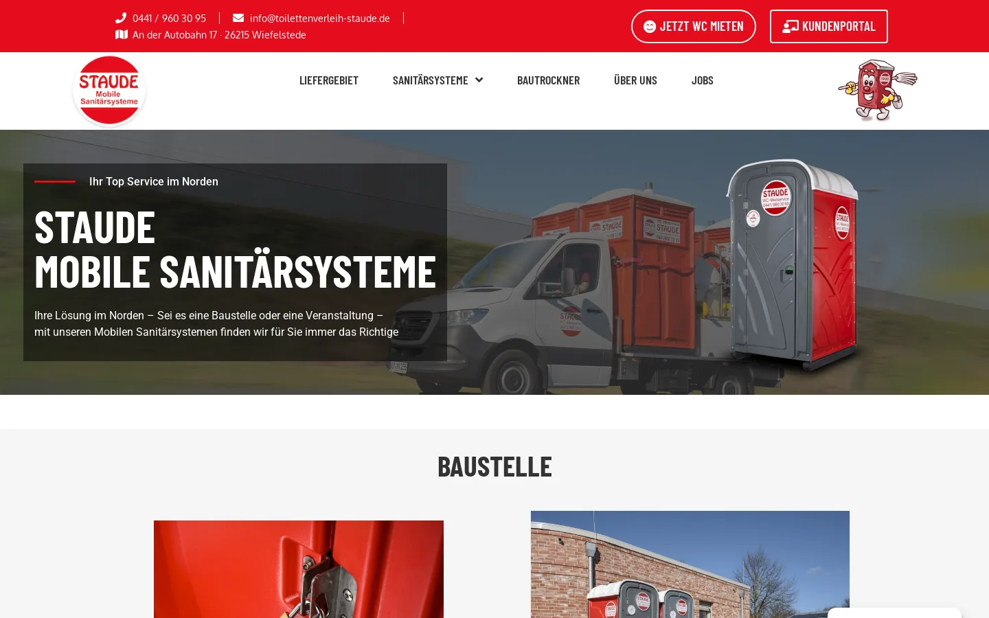 Startseite von Staude Mobile Sanitärsysteme