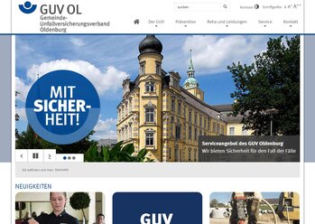 Screen desktop GUV Oldenburg - Der Gemeinde-Unfallversicherungsverband Oldenburg